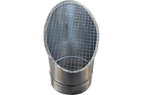 Косой или скошенный участок воздуховода круглого сечения с сеткой Ф315-150-45  Лист.нерж. (AISI 430) 0.50 [Сетка сварная/-]