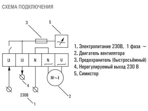 Однофазные симисторные регуляторы скорости серии MTY MTY-2.5 ON (230V) регулятор скорости Ventart